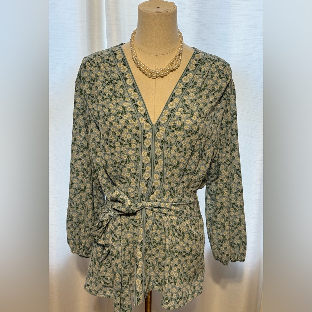 Max Studio Floral Smocked Waist Top.